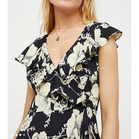 Free People French Quarter Wrap Mini Dress XS - Picture 2 of 4